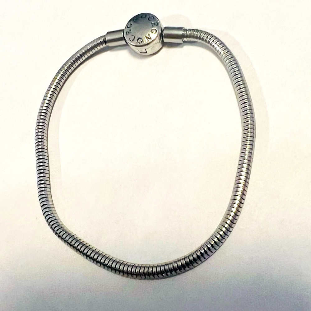 Gnoce Classic Stainless Steel Charm Bracelet 7.5” - Picture 5 of 7